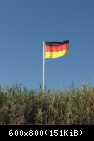 Flag Germanii nad trejlerami na Belyause